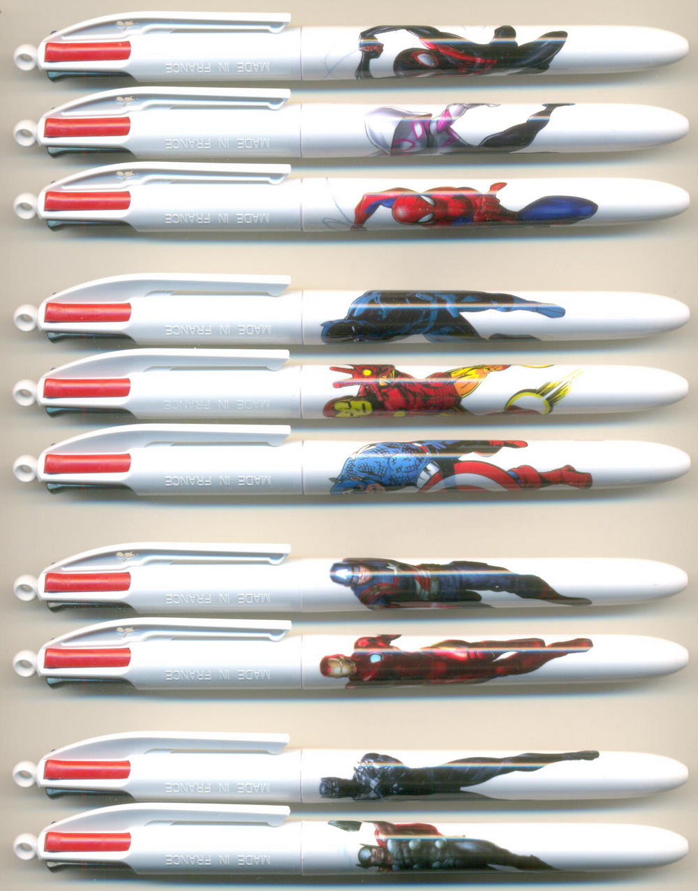 BIC 4 Colours FRANCE || SPYDERMAN / AVENGERS  / IRON MAN-CAPITAIN AMERICA / BLACK PANTHER-THOR