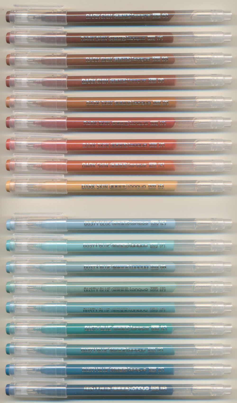LANGUO 0.6 (F) needle ||DARK SKIN D0572 / DUSTY BLUE D0573