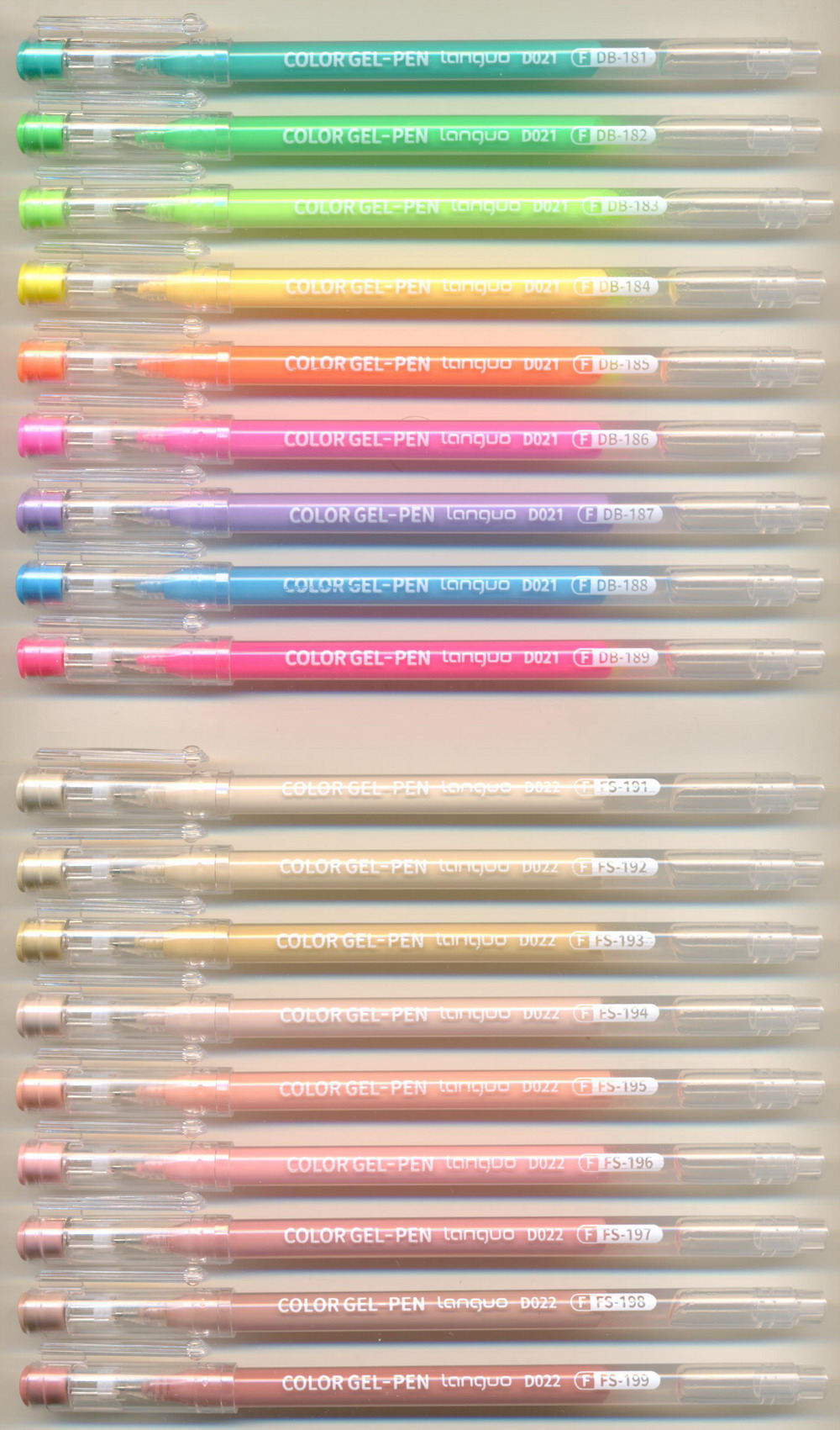 LANGUO 0.6 (F) needle COLOR GEL-PEN || D021 DB - D022 FS