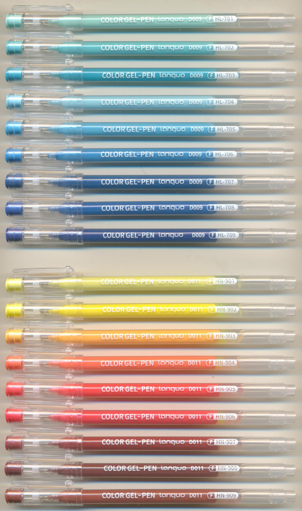 LANGUO 0.6 (F) needle COLOR GEL-PEN || D009 HL - D011 HN