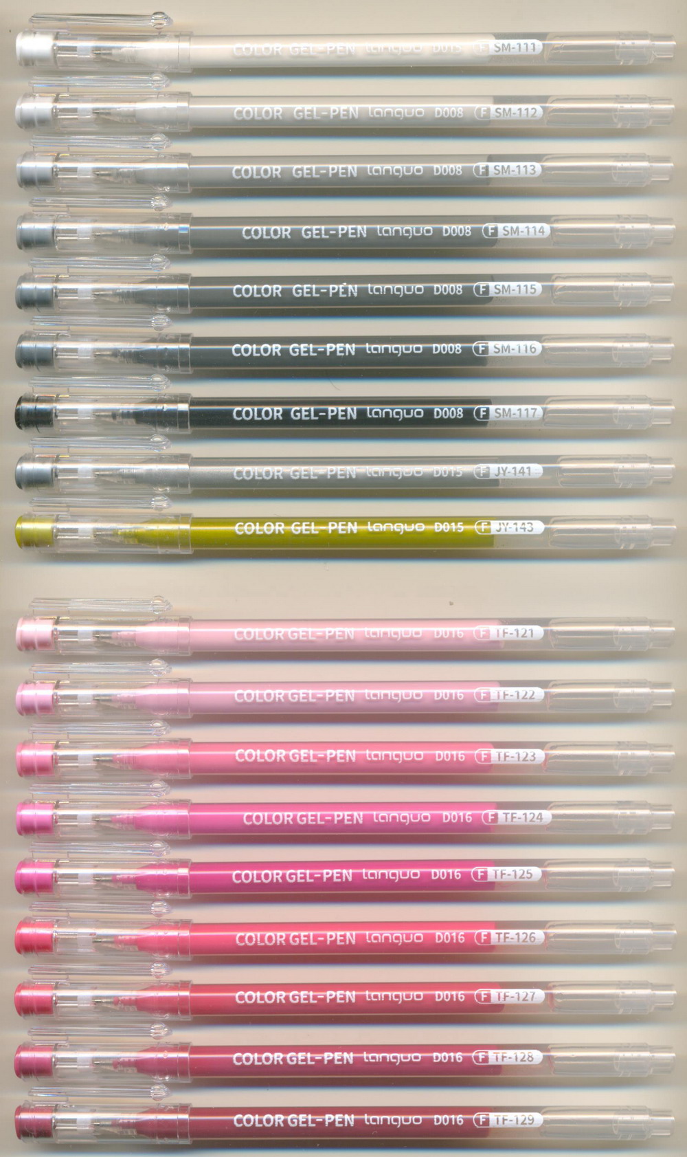 LANGUO 0.6 (F) needle COLOR GEL-PEN || D008 SM / D015 JY - D016 TF