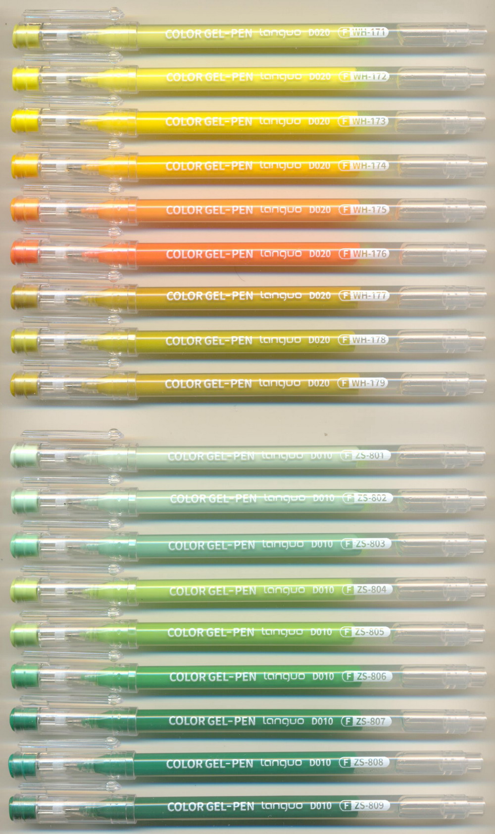 LANGUO 0.6 (F) needle COLOR GEL-PEN || D020 WH - D010 ZS