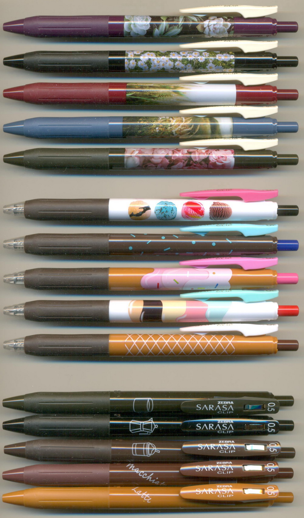 ZEBRA SARASA CLIP  Limited 0.5 || JJ15-ACM A calming moment / JJ15-IC / JJ15-SWC Study with Coffee
